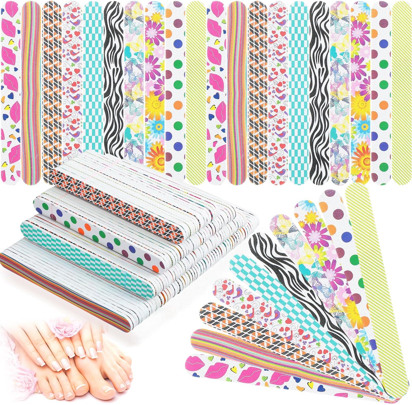 200 Pcs Nail File 150/150 Grit Double Sided Emery Boards