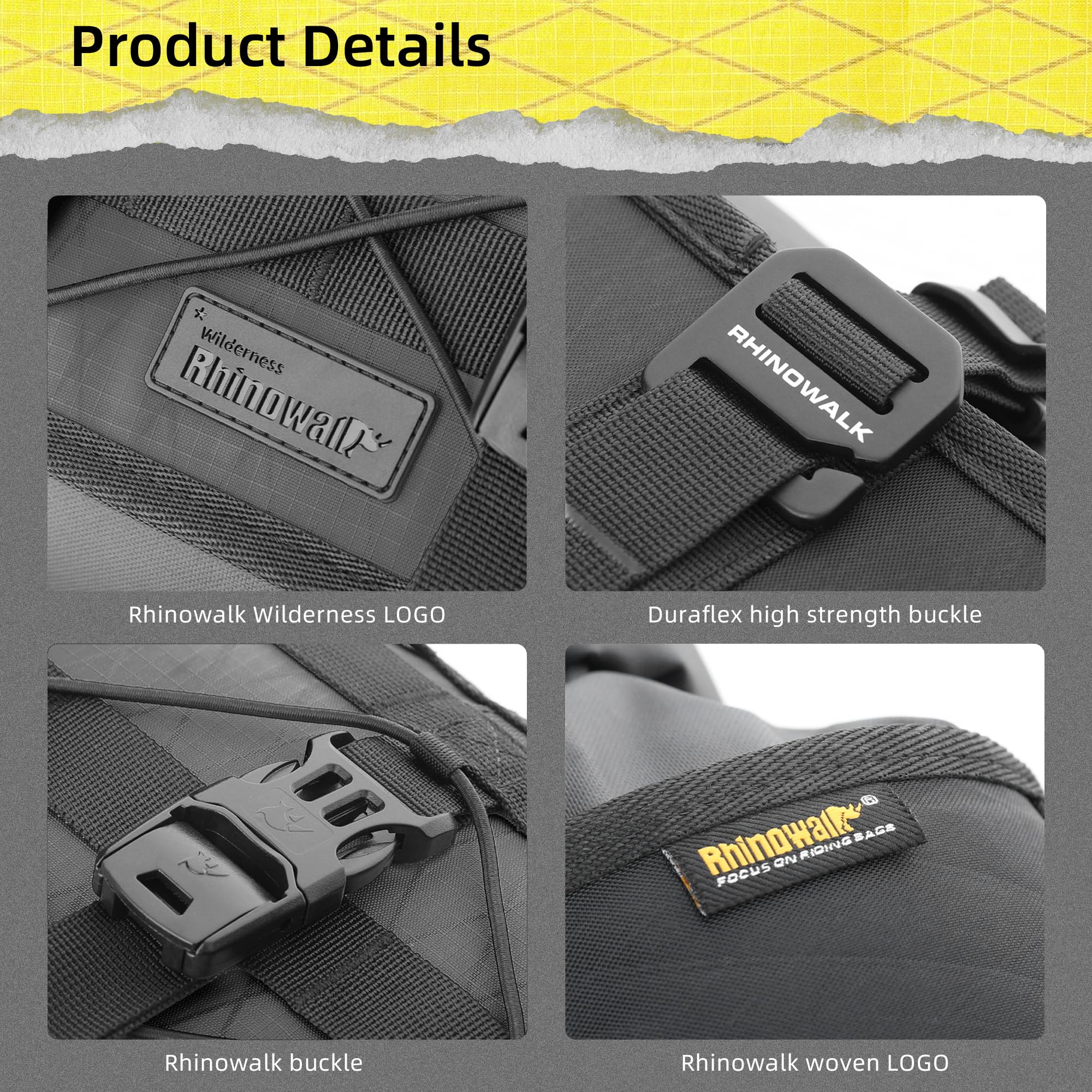 Rhinowalk Borsa da manubrio impermeabile per biciclette anteriore a grande capacità