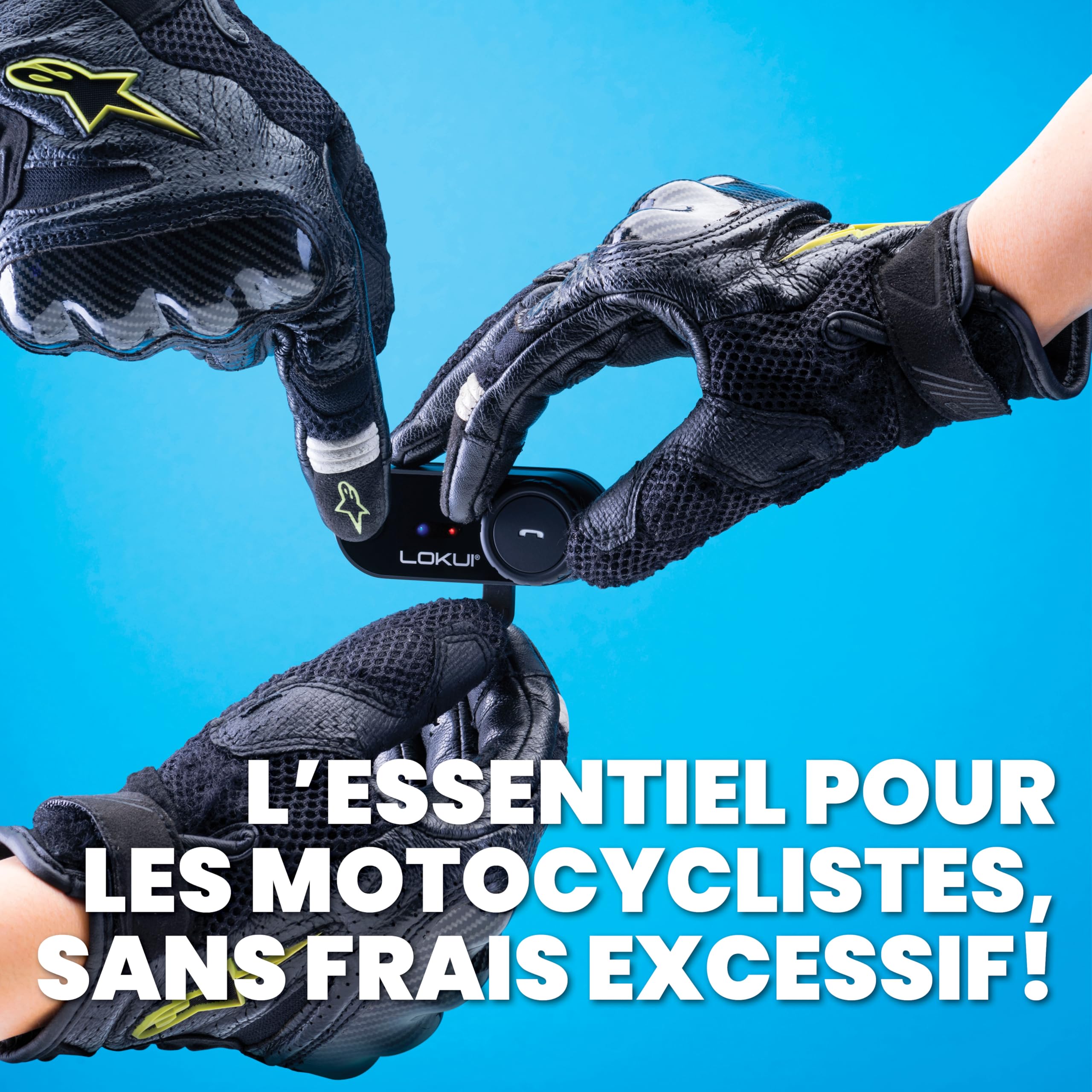 Midland- Intercom Moto Solo Individuel Lokui K30, Écouteurs Bluetooth sans Fil Casque Moto Étanche Universels, Portée 800m 2 Personnes, Batterie 10H Anti Bruit DSP, Enceinte Haut Parleur Hi-Fi, Micros