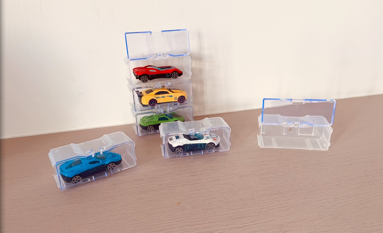 Lot De 50 Boîtes De Rangement Transparentes Pour Voitures 1/64 – étui PVC 3x4x8,2 Cm – Pour Hot Wheels Et Matchbox