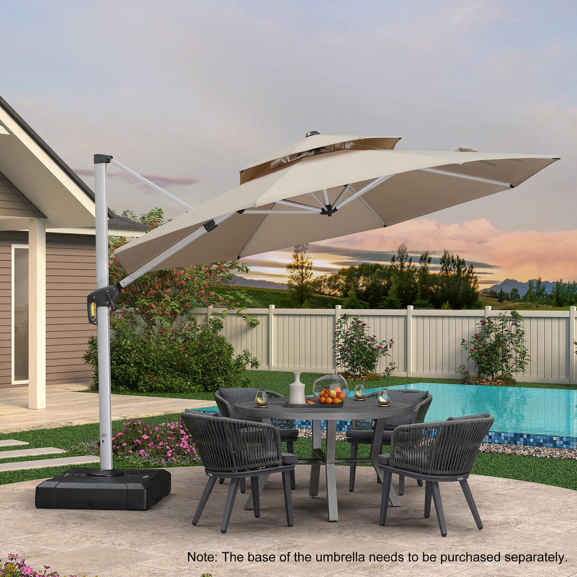 13 cantilever patio umbrella Treasure Garden 10' X 13' Rectangle Cantilever Umbrella - AKZPRT