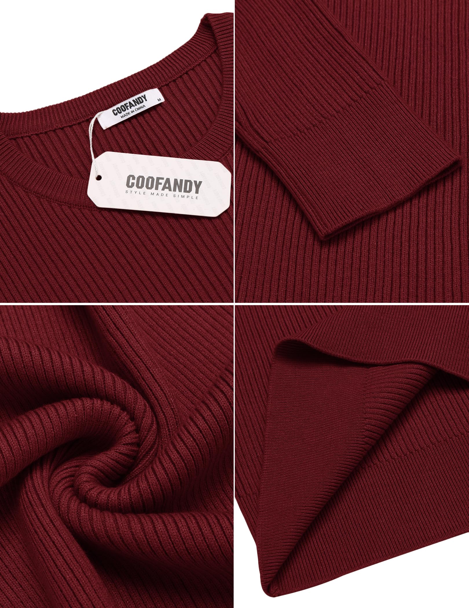 COOFANDY Maglione da uomo con scollo rotondo, basic a maglia fine, da lavoro, da uomo a costine