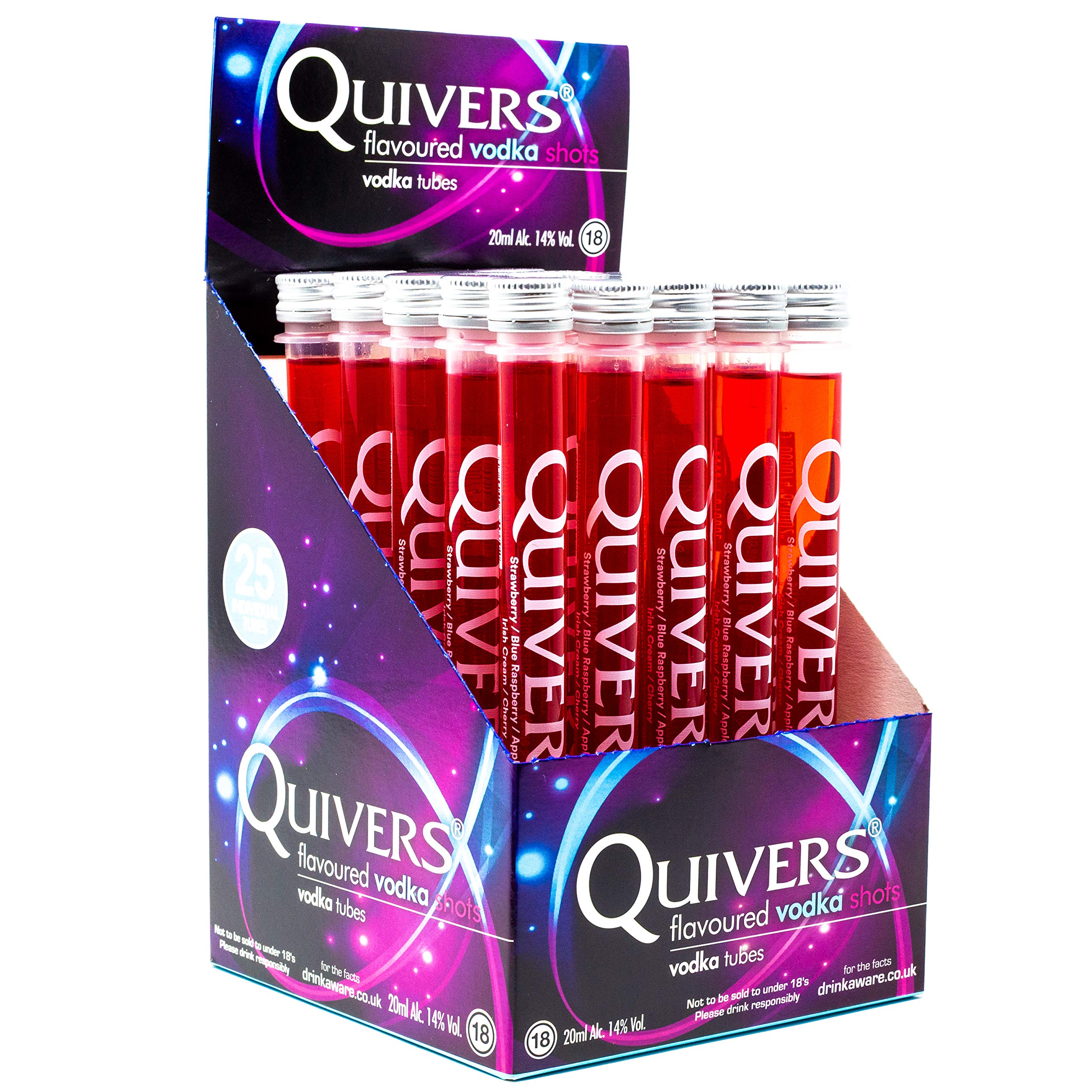 QuiversStrawberry Vodka Shots, 14% ABV, 25 x 20ml