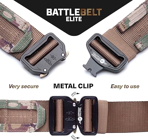 Vista 33 de Tacticon Cinturón de batalla V2 – Cinturón táctico ajustable Molle con hebilla de liberación rápida de metal – Hecho de nailon 500D resistente
