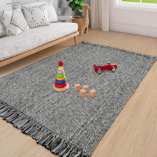 Miniatura 153 de Collive - Tapete de 27 x 43 pulgadas, lavable a máquina, para interiores y exteriores, de bajo perfil, suave algodón tejido a mano, para baño