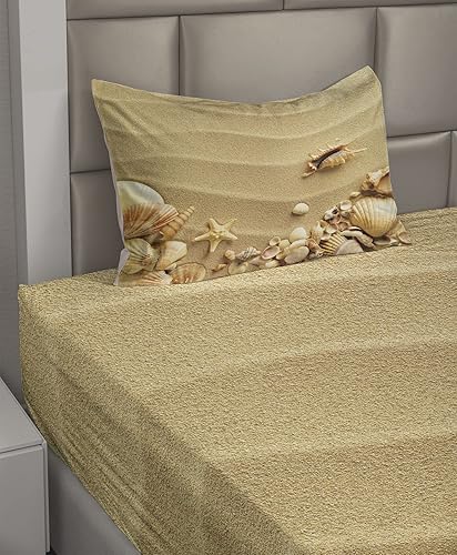 Vista 226 de Lunarable Sábana encimera de mapa del mundo, collage antiguo de mapas del Atlas antiguos, estampado vintage del grupo de civilización, suave y Beige