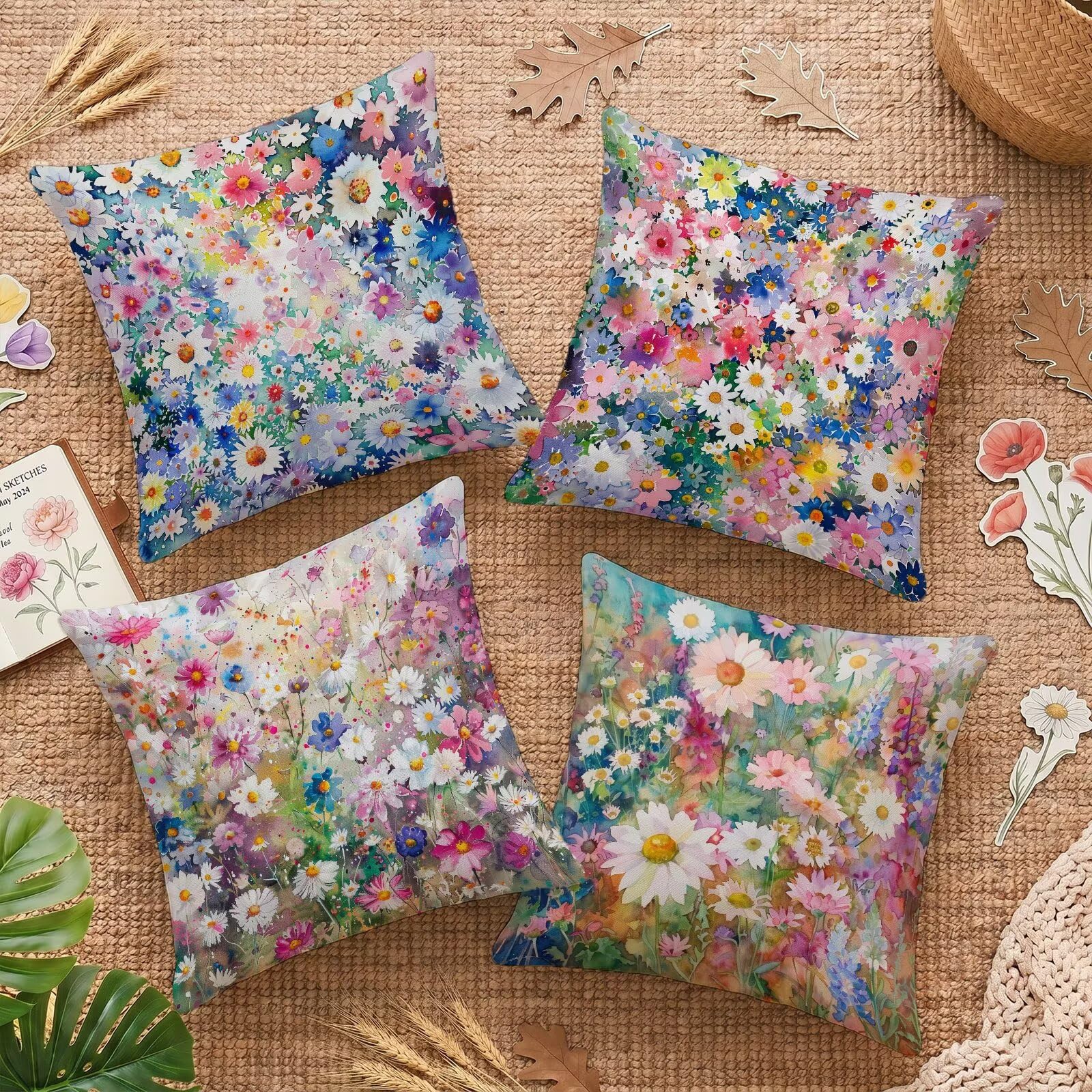 Housses de coussin imperméables 40x40 en velours pour un salon de jardin protégé