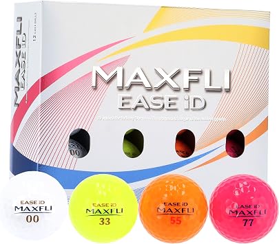 DUNLOP   Maxfly MAXFLI EASE ID2 1DZ 12 Balls Multicolor Golf Ball Super Soft Distance Type Focus on Distance Made in Japan