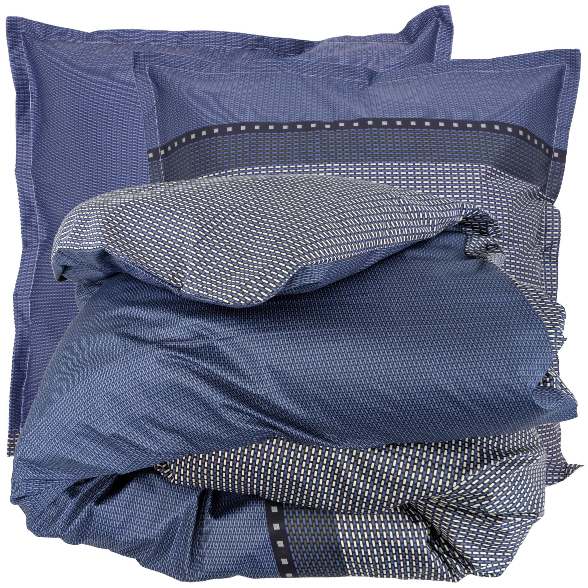 Parure de lit 300x240 bleu Enzo pour chambre parentale cocooning