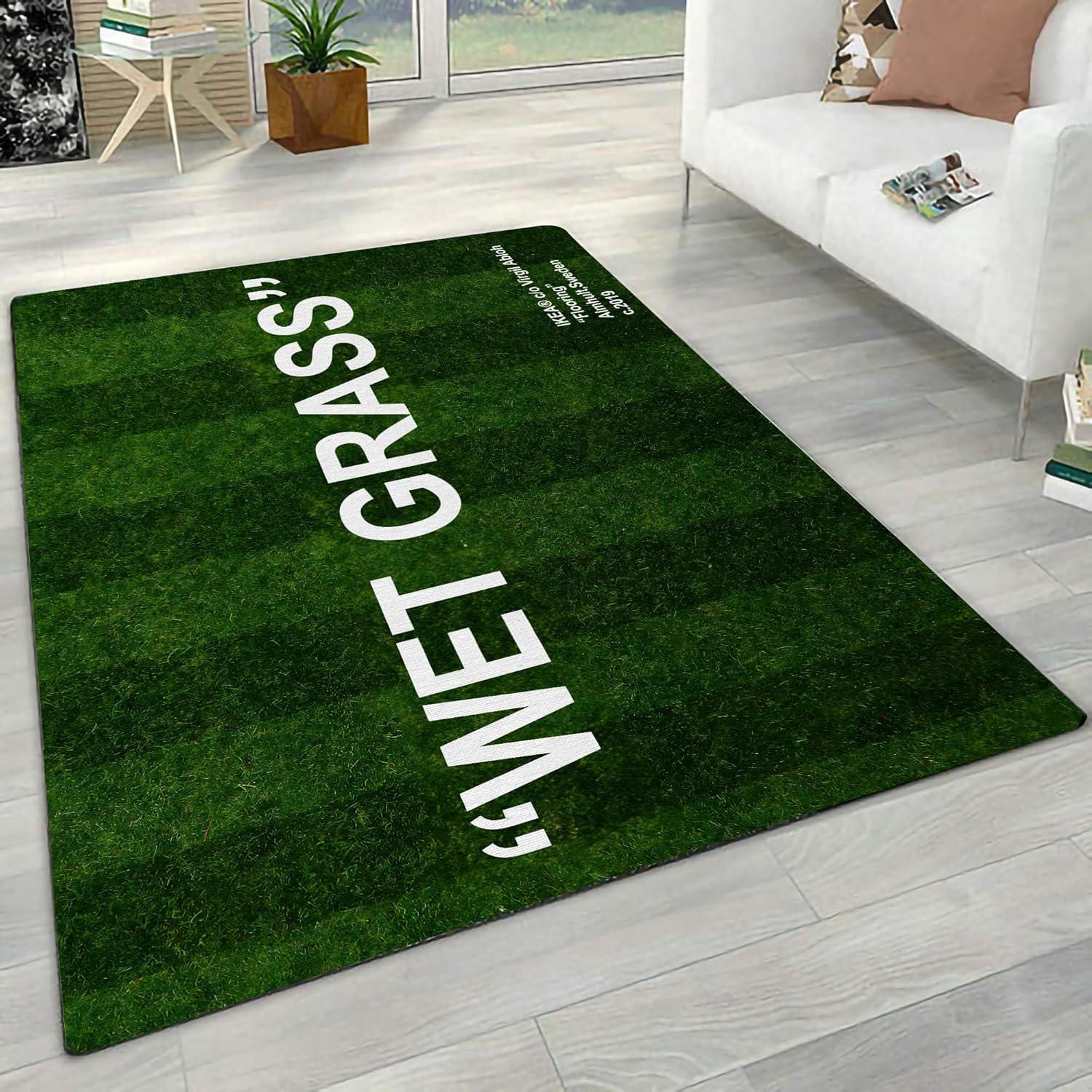 FLOOR DESIGNCO Wet Grass Rug, Wet Grass,Custom Rug,Green