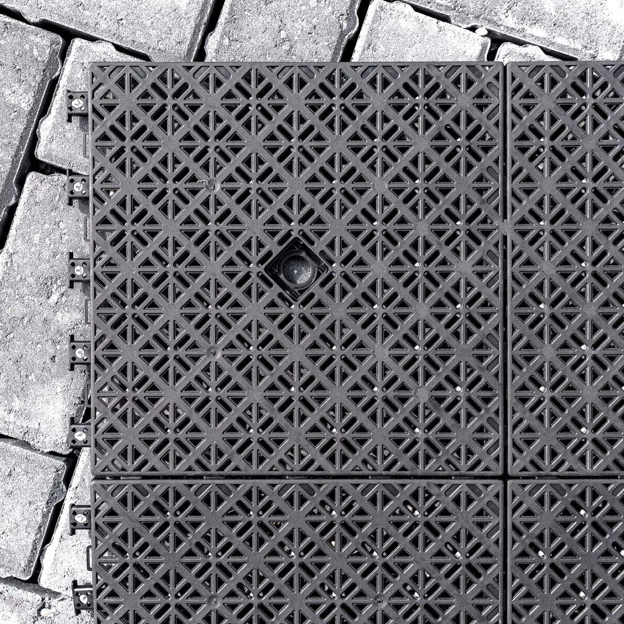 FORZA Basketball Court Floor Tiles - Outdoor Basketball Tiles | Basketball Floor Mats | Basketball Training | Home Basketball Tiles [NBA/FIBA Conformed] (17.4ft x 26.4ft Mini Court)