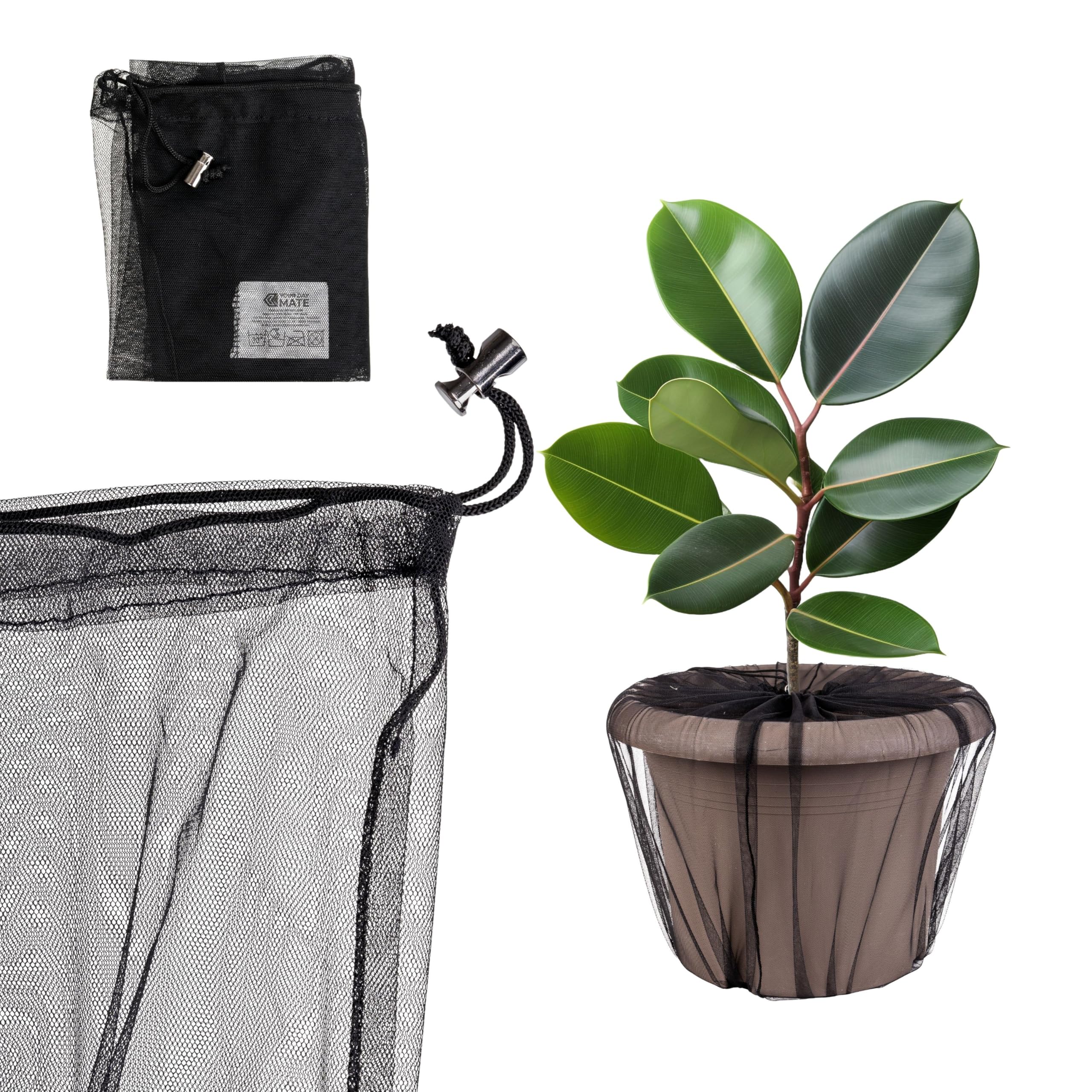 Sécurité Enfants pour Plantes d'intérieur, 2 pcs, pour Pots de Fleurs jusqu'à Ø 30 cm, en Nylon Noir, Filet de Protection des Plantes sécurité bébé Contre la Terre, Les Engrais