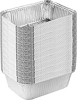 Vista 11 de PLASTICPRO Moldes desechables de papel de aluminio para llevar de 5 LB de 7'' X 10'' X 3'' pulgadas, moldes para hornear - utensilios de cocina