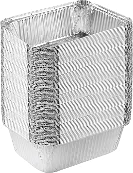 PLASTICPRO Disposable 5 LB Aluminum Takeout Tin Foil Baking Pans 7 X 10 X 3 Inch Bakeware - Cookware Perfect for Baking Cakes,Brownies,Bread, Meatloaf, Lasagna, or Lunchbox, Pack of 50