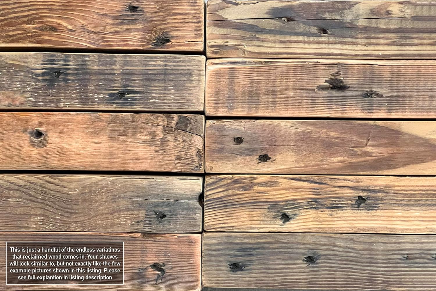 Urban Legacy Reclaimed Barn Joist Deep Floating Shelves | Deep Shelves with Low Profile Shelf Bracket with High Weight Capacity, Set of 2 (36" x 11" x 2.5", Rustic Brown)