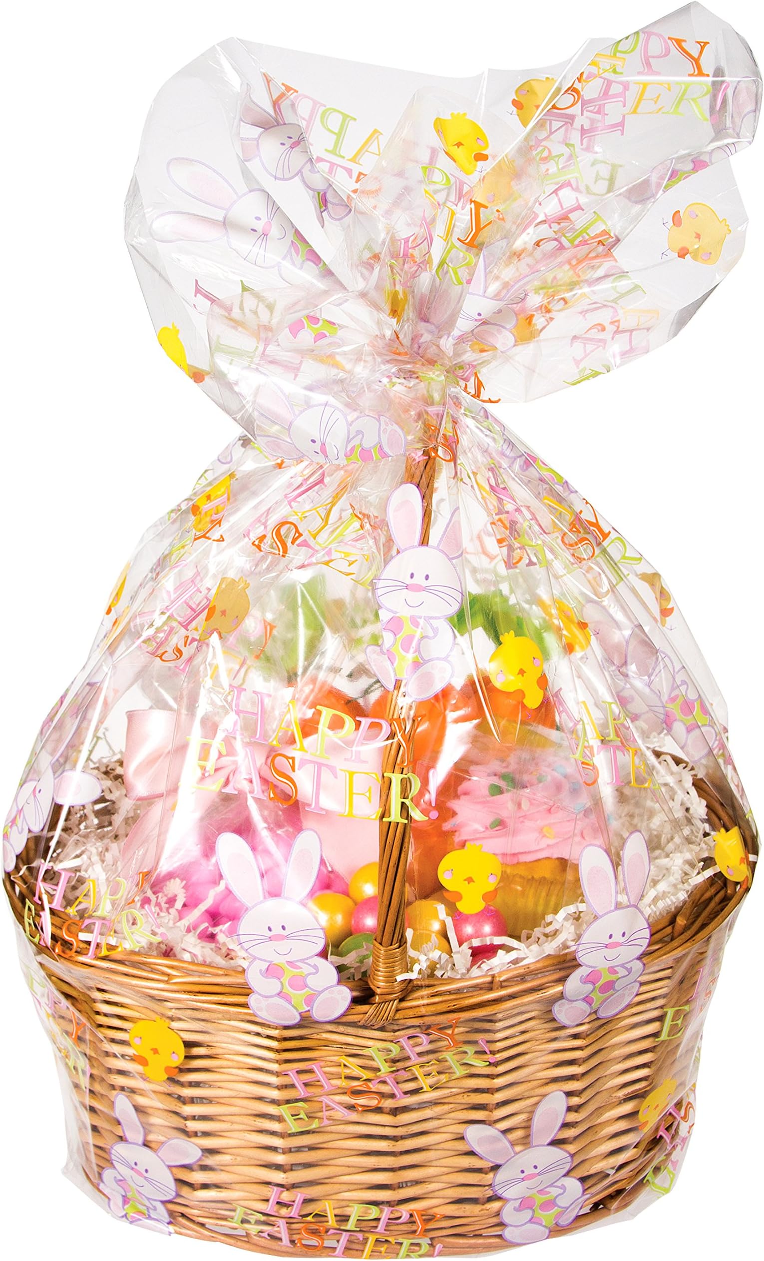 Creative Converting Cello Basket Bag, 24" x 25", Happy Easter