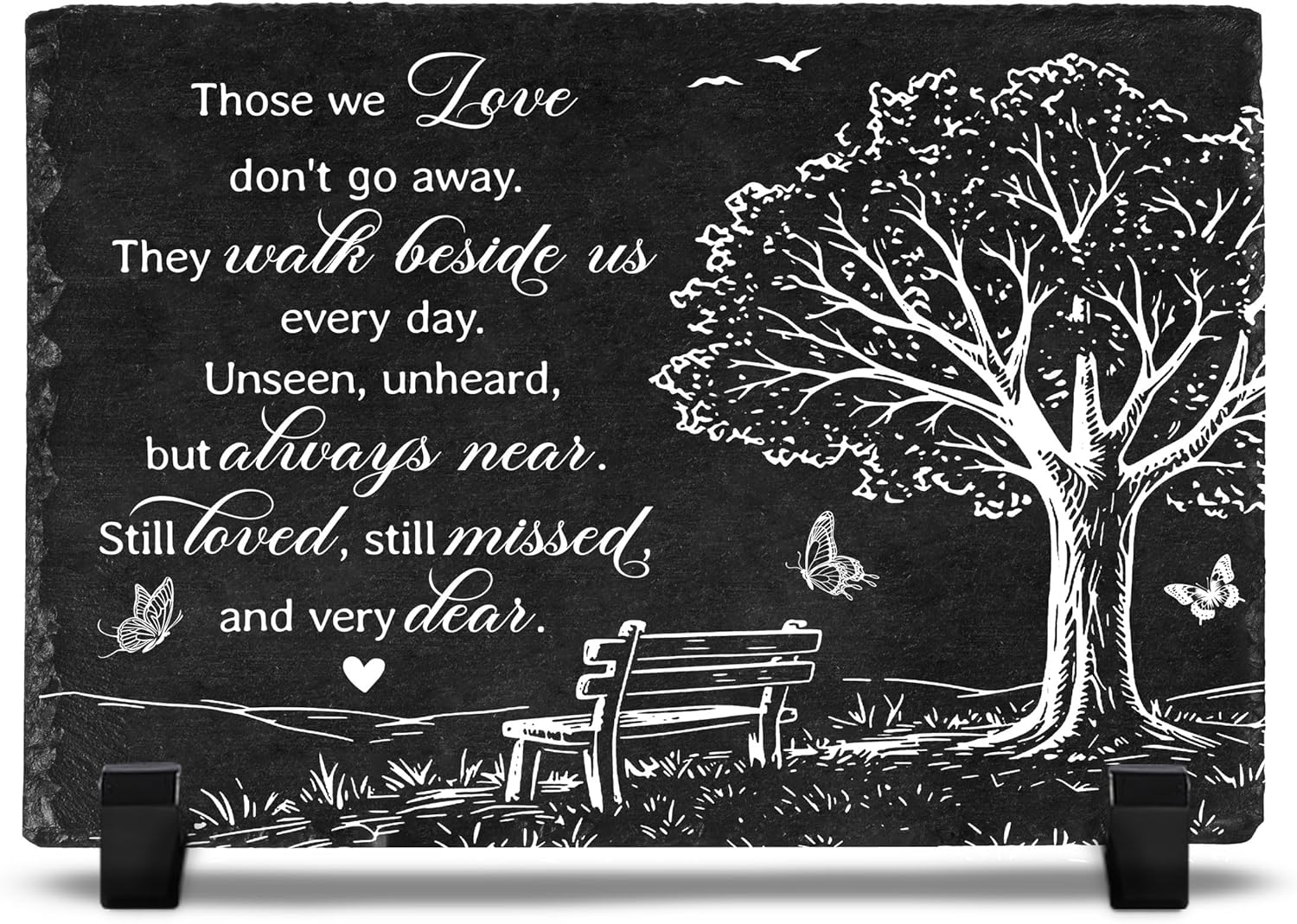 Memorial Stepping Stones, Those We Love Dont Go Away Butterfly, Remembrance Tree Outdoor Plaque, Memorial Rectangle Stones for Grandma on Christmas