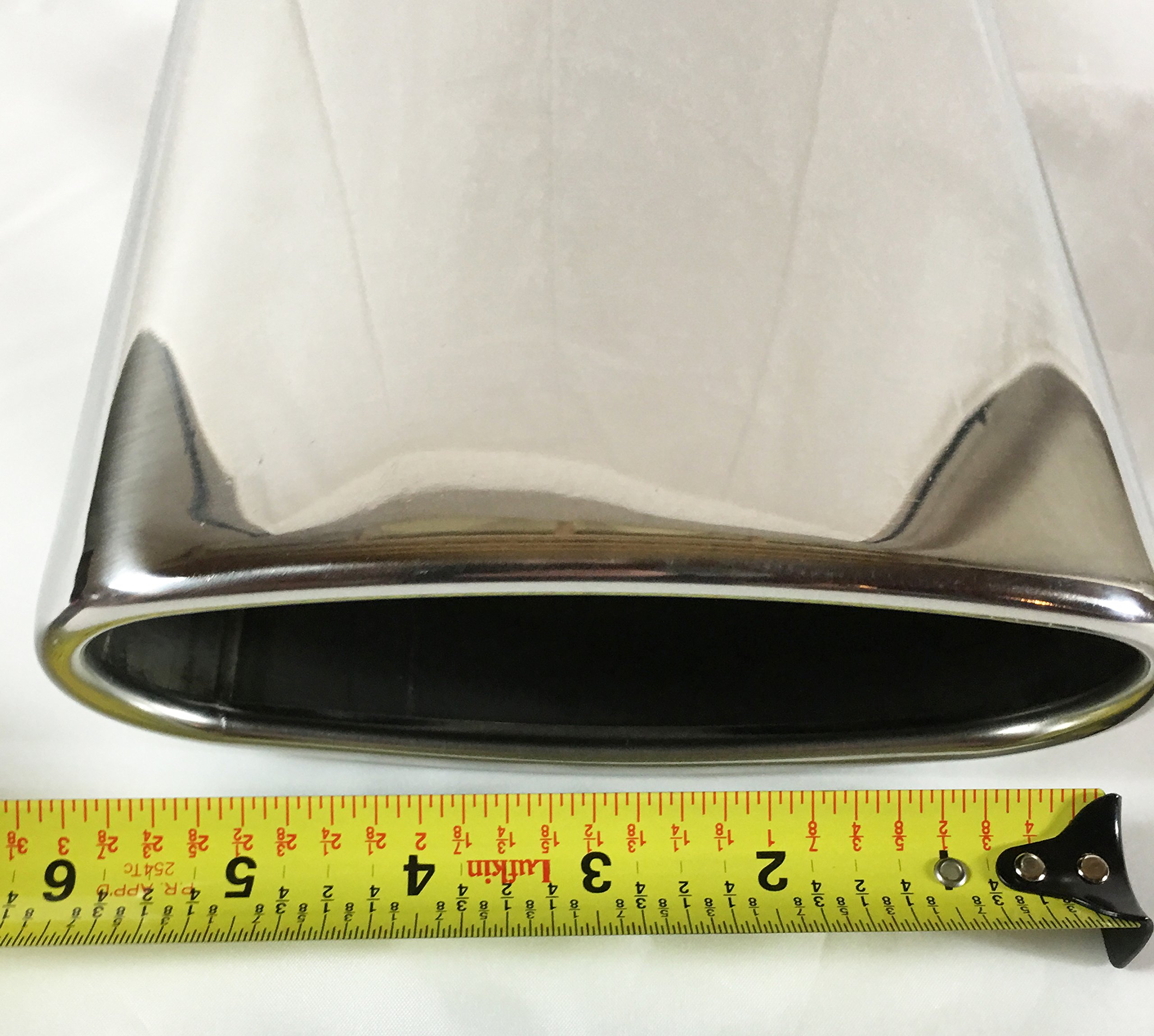 Wesdon Exhaust Tip - 2.25 Inch Inlet, 5.50x3.0 Inch Oval, Gloss Black 304 Stainless Steel, Resonated Double Wall - View #7