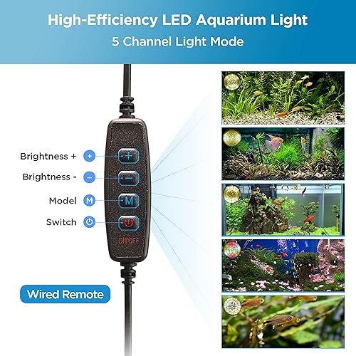 Miniatura 4 de Lominie - Luz LED para acuario de espectro completo, luz de tanque de peces de agua dulce y agua salada para coral, arrecife, tanque de nano acuario