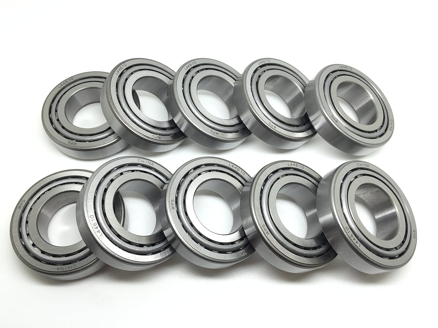 (Set of 10) Trailer Hub Wheel Bearing Set A14 WPS (TM) L44643 L44610 for 2000# Axle I.D. 1.00 inch