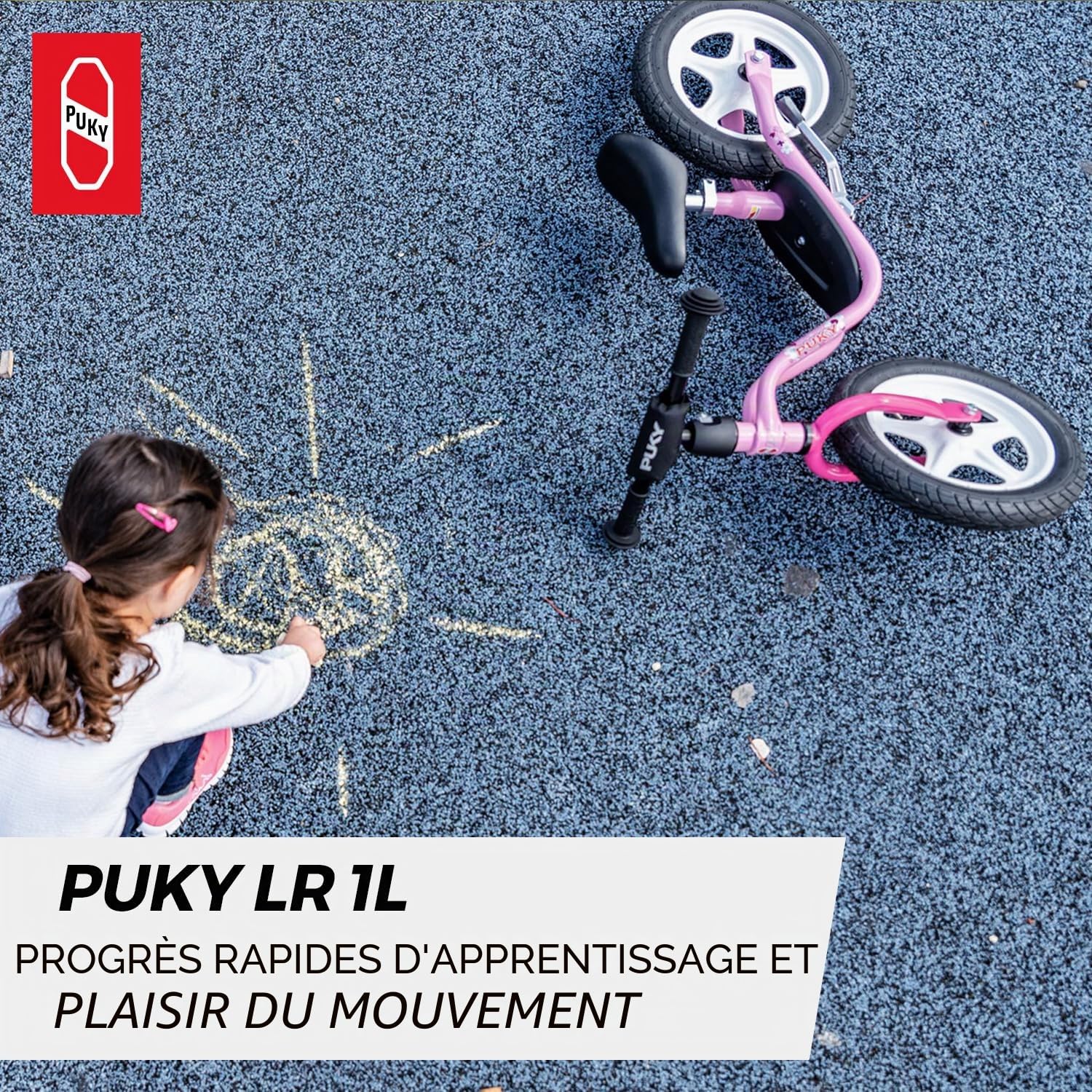 PUKY LR 1L Vélo d'exercice | Ergonomie optimale | Pneus 12,5" | Normes de sécurité les plus élevées | Cadre en acier stable | Avec béquille latérale | Charge utile max. 25 kg | À partir de 2 et demi