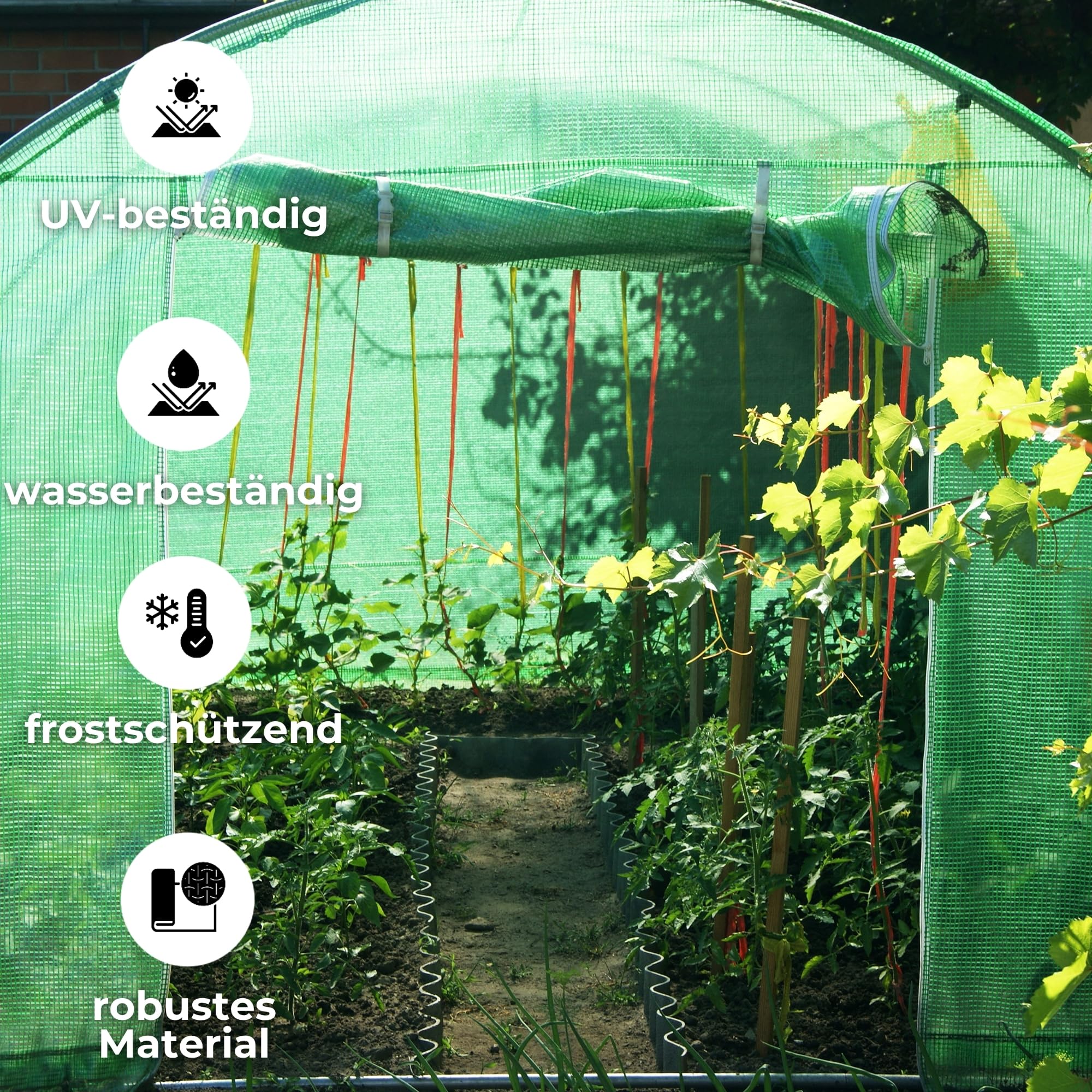 SPRINGOS Gewächshausfolie Gitter-Folie Gartenfolie 200 x 200 x 200 cm