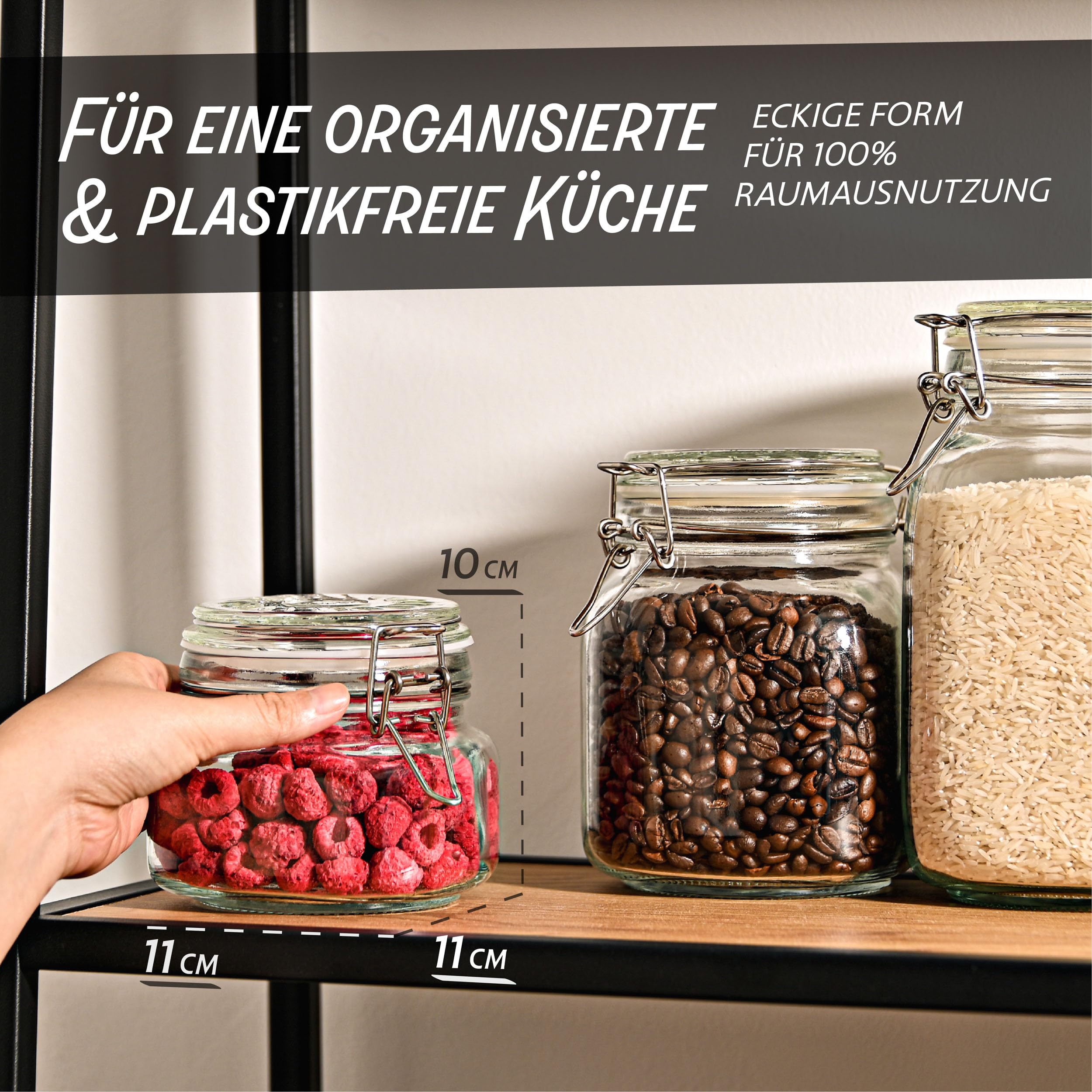 Praknu 12x Einmachgläser 500ml Mit Deckel - Marmeladengläser Mit Etiketten & Stift