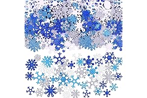 500 Pieces Glitter Snowflakes Foam Stickers for Christmas Party and DIY Craft Projects