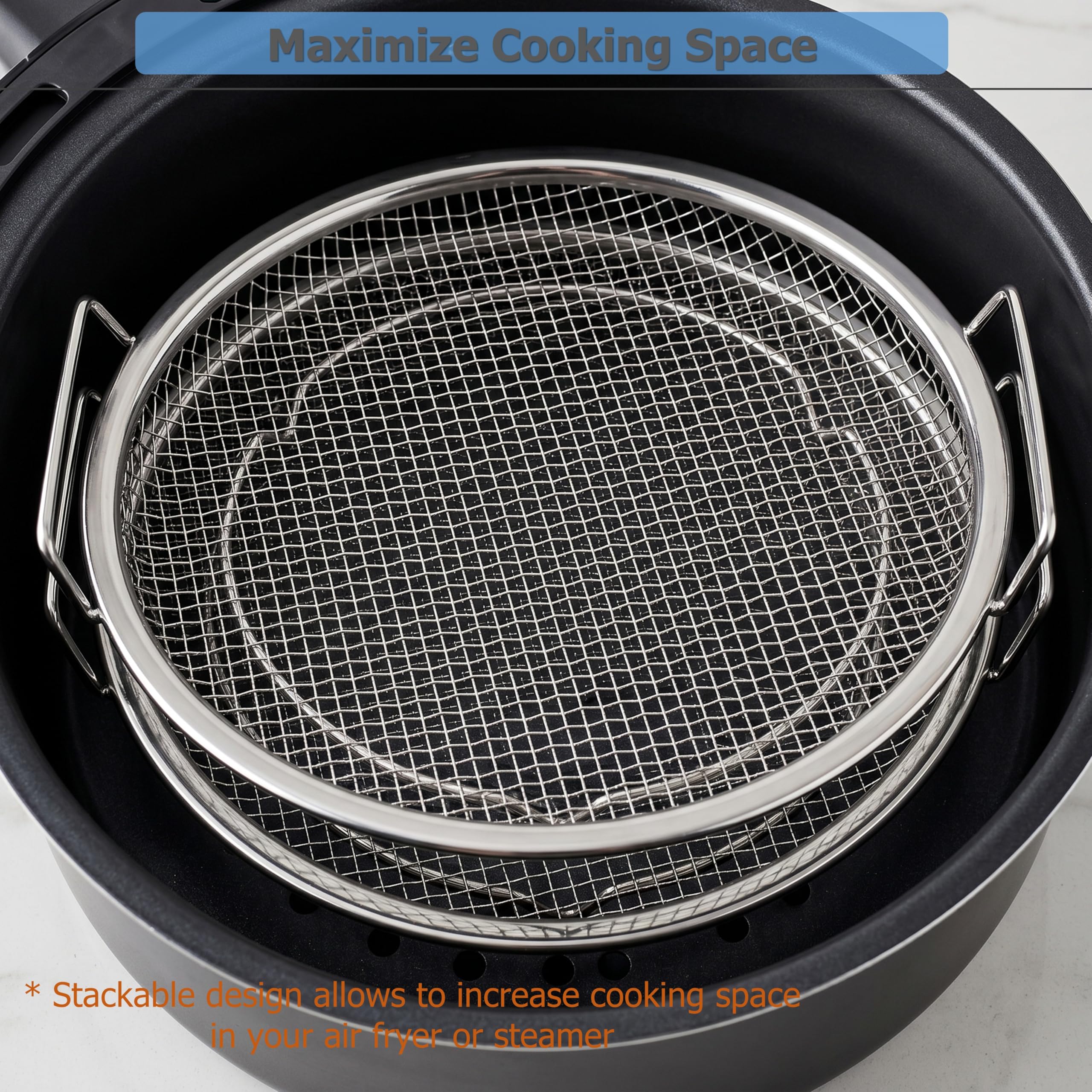 EIKS Air Fryer Rack - 2 Pack Stainless Steel -6
