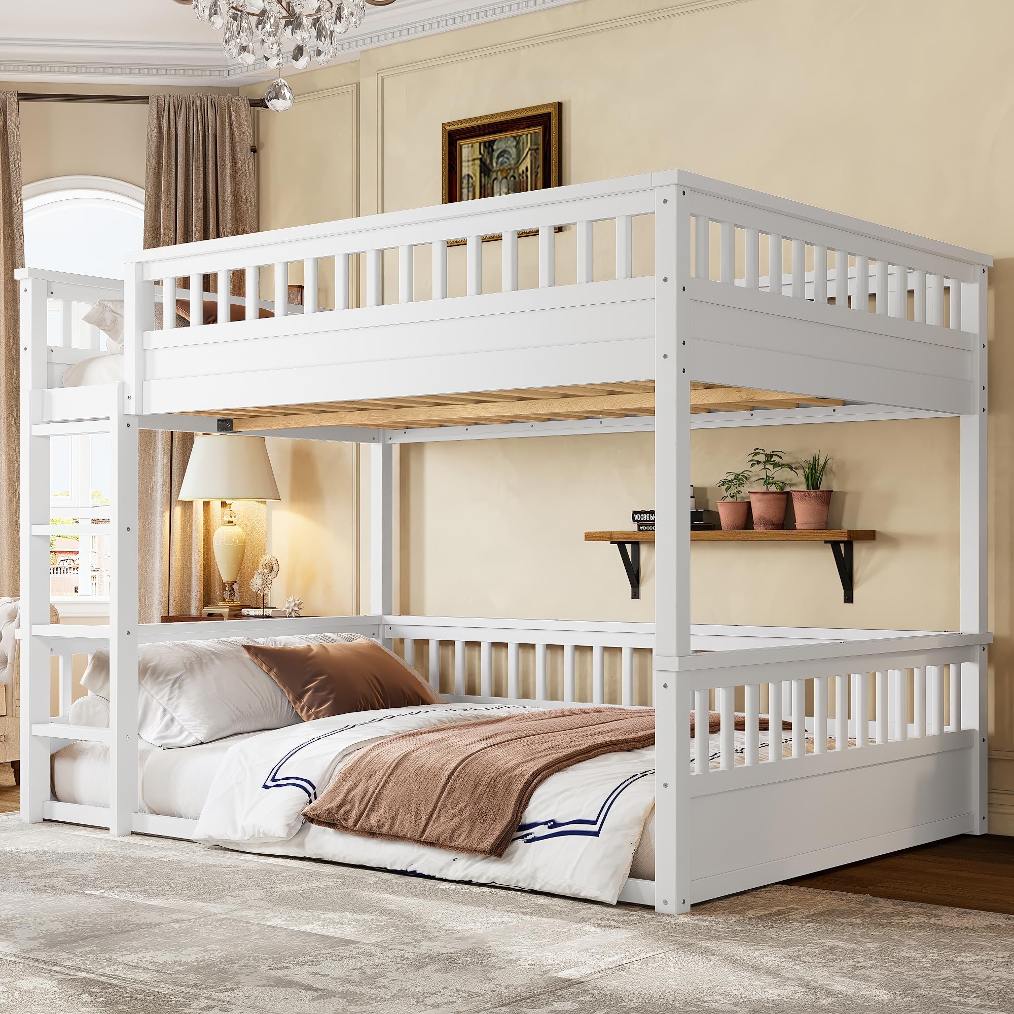 Bellemave Queen Over Queen Bunk Bed, assembled