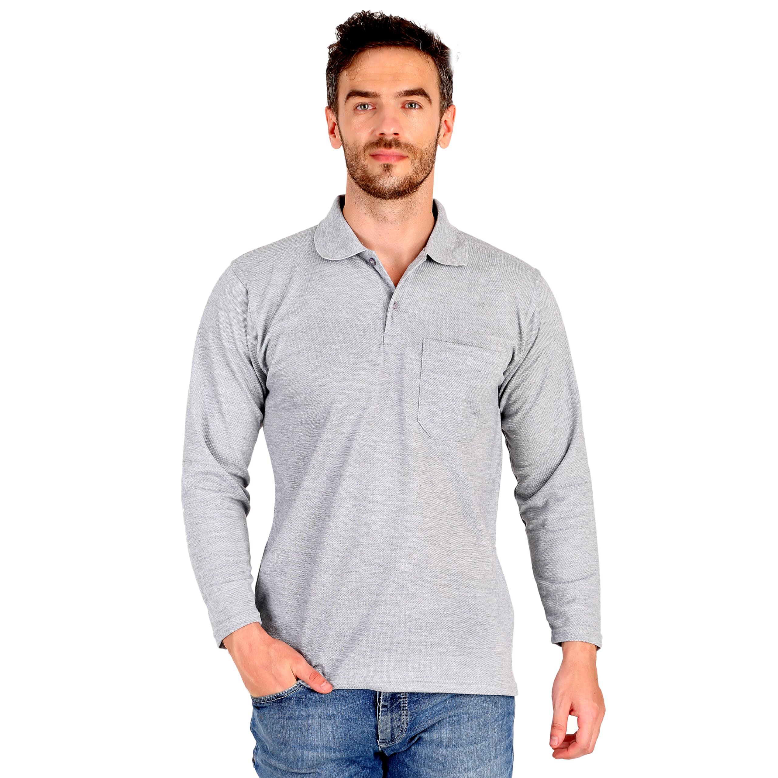 sman Polo T Shirt for Men with Pocket, Regular Fit, Full Sleeve Fancy Look-picture-10