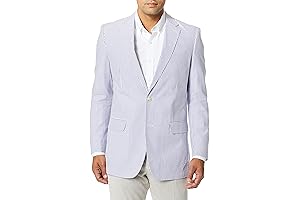 Men's Brock Classic Two-Button Seersucker Jacket in Teal