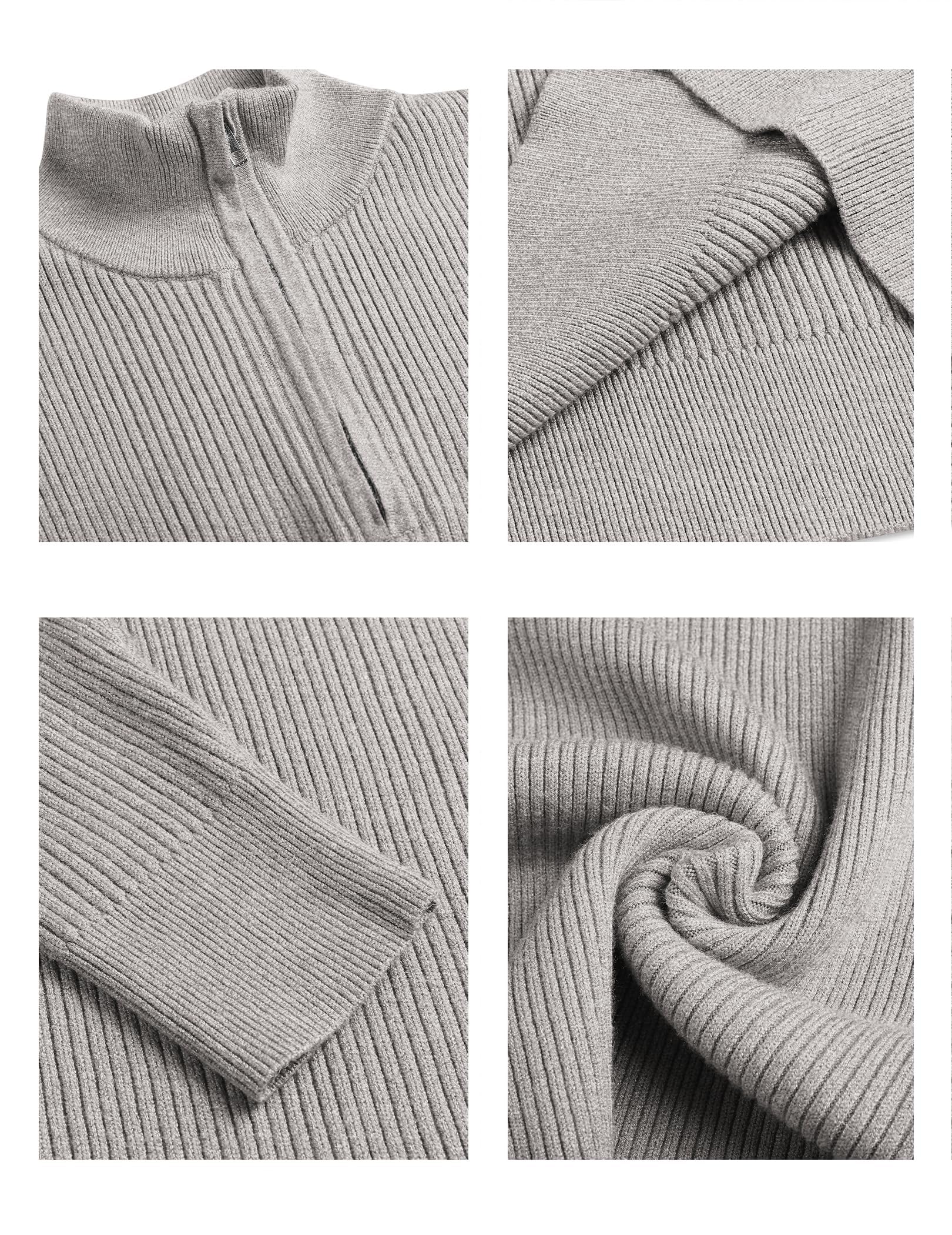 COOFAND Maglione Uomo a Maglia con Zip 1/4 Morbido Pullover Dolcevita Classico Maglia Invernale Regular Fit con Collo Alto