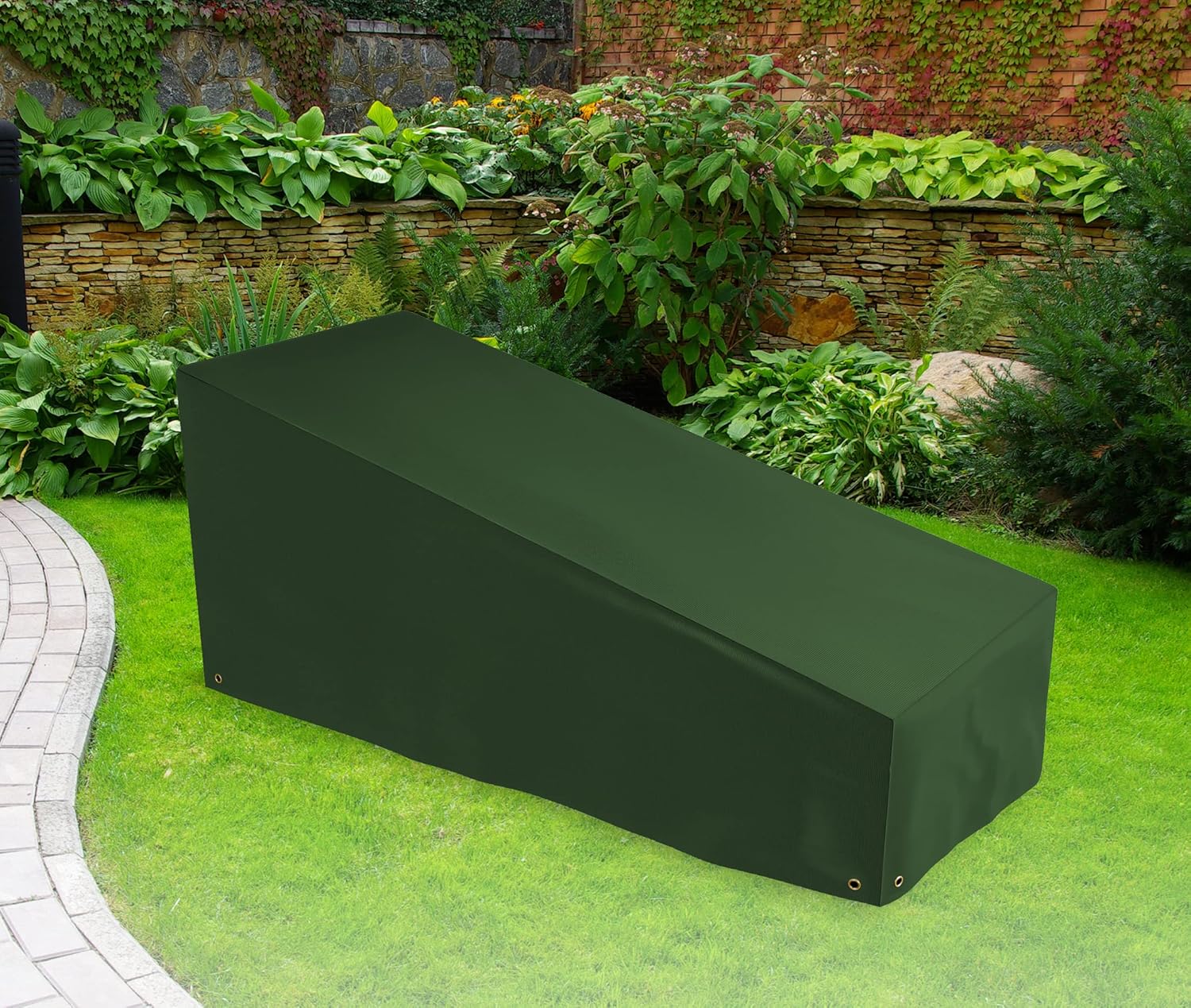 Bosmere Weatherproof Lounge Chair Cover, 76" Long x 34" Wide x 35" High at Back, Green