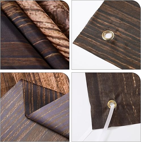 Miniatura 3 de Buryeah Telón de fondo de madera para pared, fondo de tela de madera marrón, fondo de fotos rústico de poliéster para sesión de fotos, baby shower,