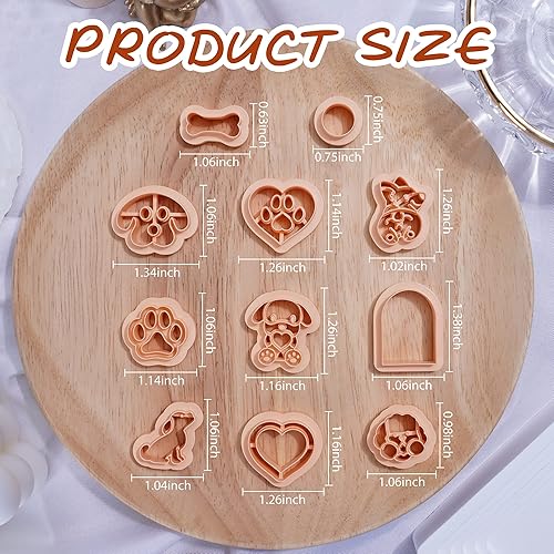 Miniatura 8 de Puocaon Cortadores de arcilla para perros con globos, 8 piezas de cortadores de arcilla polimérica para hacer joyas, globos espejados para perros,