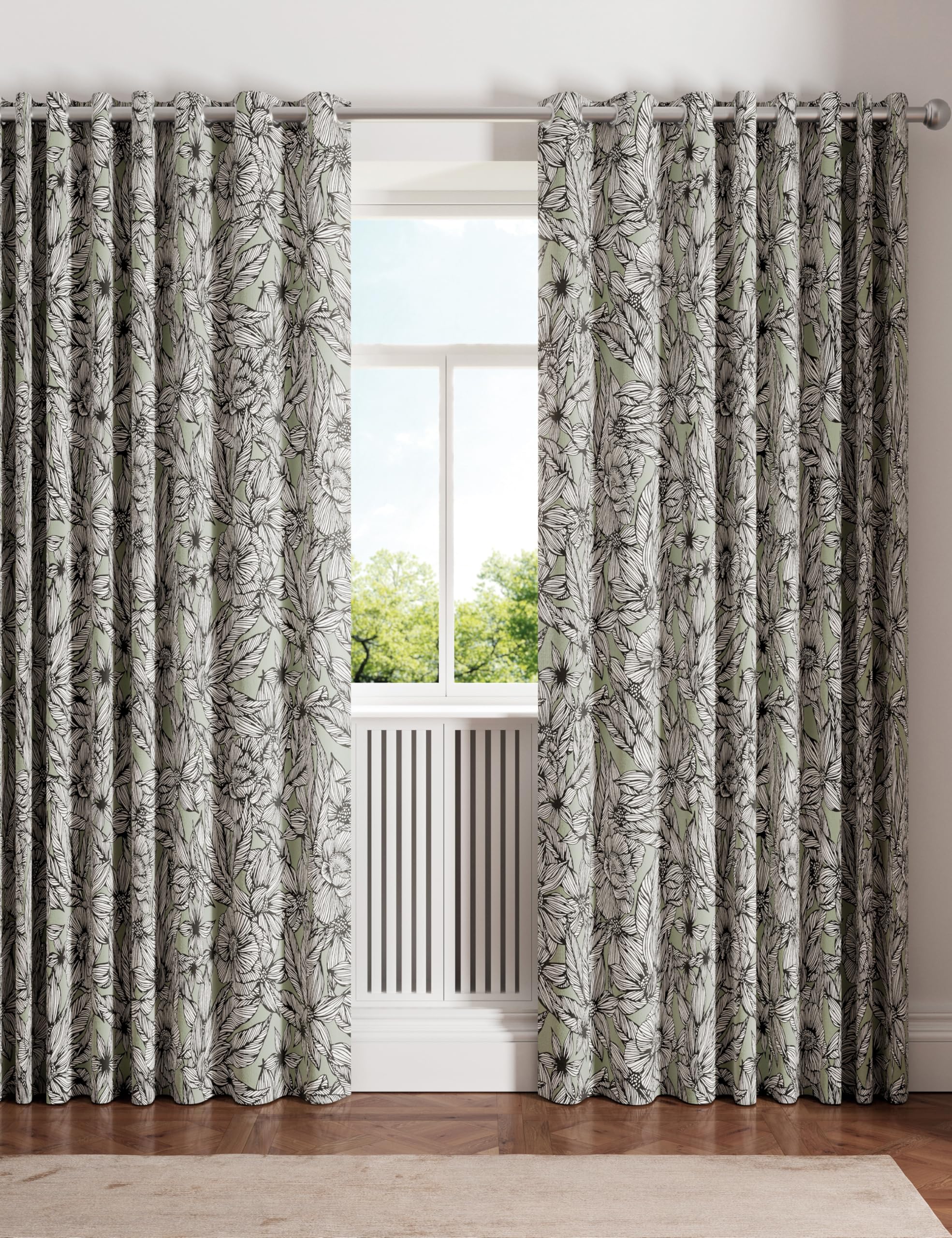 Ted Baker Vietnm Lined Curtains 66" x 72", Sage