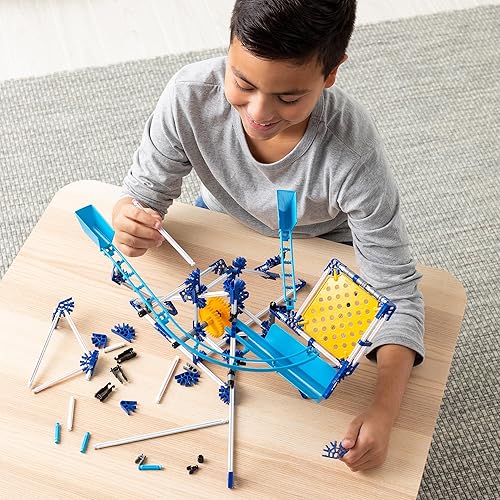 Miniatura 5 de K'NEX Juego de posavasos de mármol con motor, 504 piezas de construcción de laberinto de mármol para niños, juego de construcción de aprendizaje de