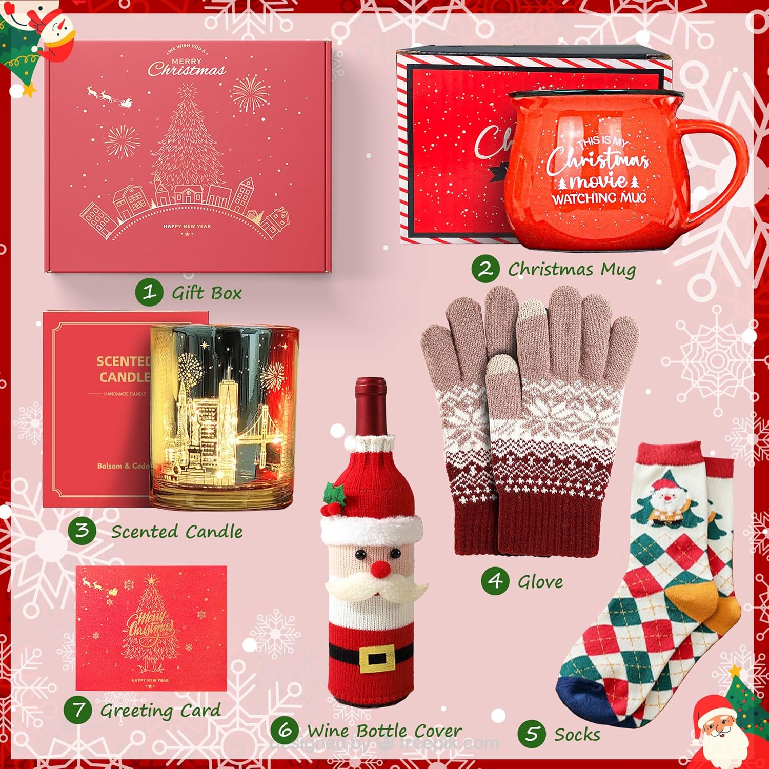 Christmas Gifts for Women, Womens Christmas Gifts 2025 Winter Mug for Coworker Best Friend Teacher, Merry Xmas Gifts Basket Set Unique Holiday Gift Ideas Burr Basket - Image 7