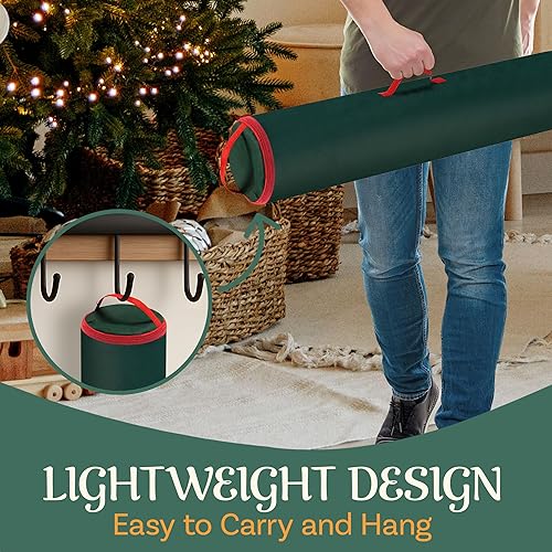 Miniatura 5 de Bolsa de almacenamiento de papel de regalo - Organizador de papel de regalo de 40 pulgadas - Capacidad para hasta 25 rollos de papel de regalo