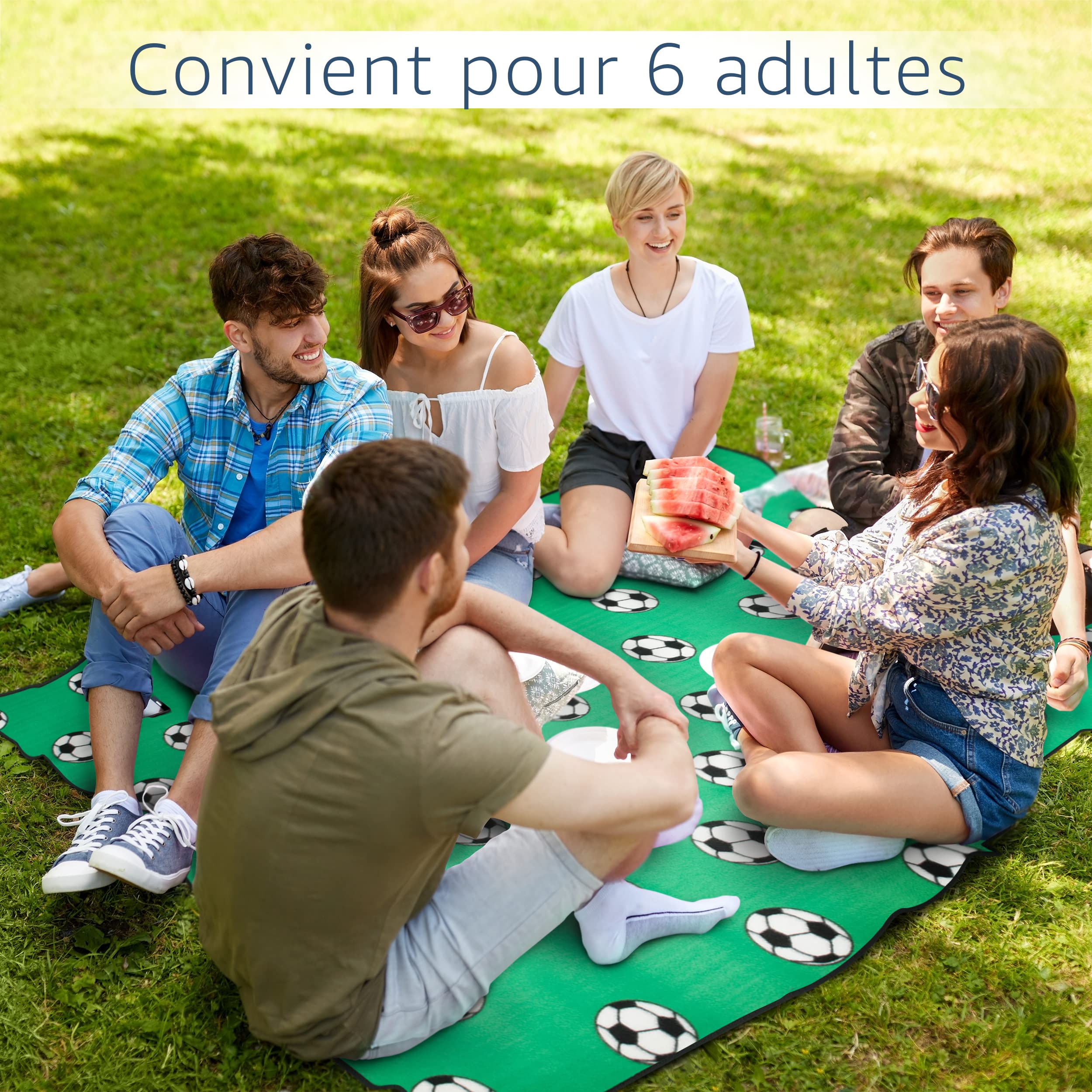 Amago Couverture pour pique-nique en microfibre, avec partie supérieure en polyester à finition molletonnée et revers à revêtement en aluminium, 150 x 200 cm