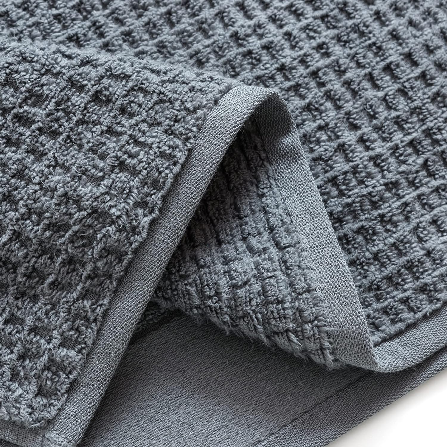 Softerry Waffle Bath Towel Set - 100% Soft Cotton - Plush and Extra Absorbent - Luxury Hotel & Spa Quality - Fade Resistant - Eco-Friendly (Space Gray, Set of 8 Towels) - Image 3