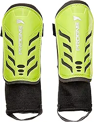 Caneleira Futebol Futsal Society Baby Com Tornozeleira - Amarelo Fluor - Par