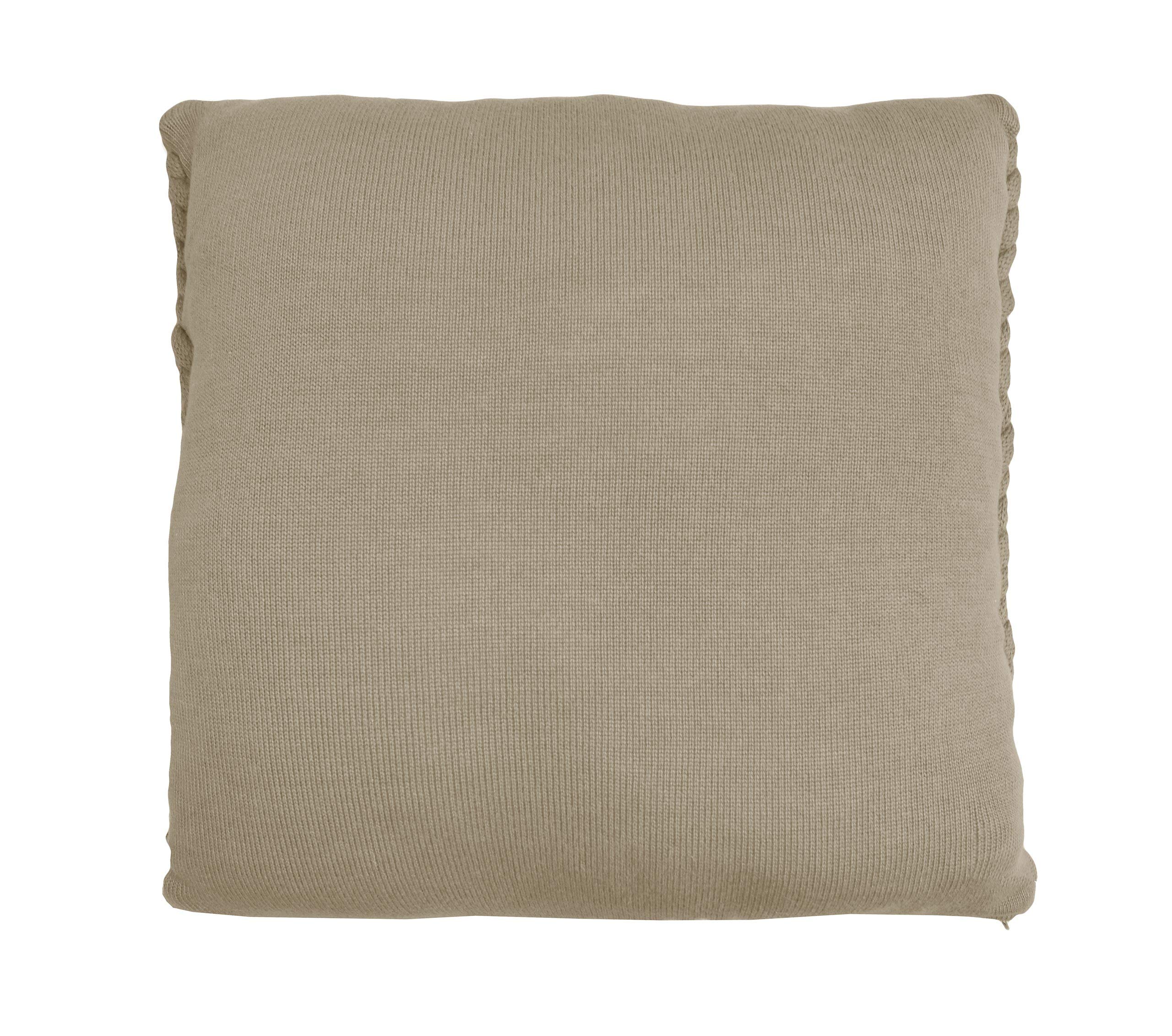Housse de Coussin Marlin tricoté grossièrement, 50x50 cm, Sable, 100% Coton, Oekotex, Confortable, élégant et à la Mode, décoratif, Coussin de canapé