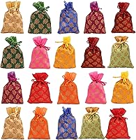 Vista 10 de Touchstone Preciosas bolsas de envoltura de regalos reutilizables, ecológicas, grandes con cordón, estampado de hojas de ficus para cumpleaños