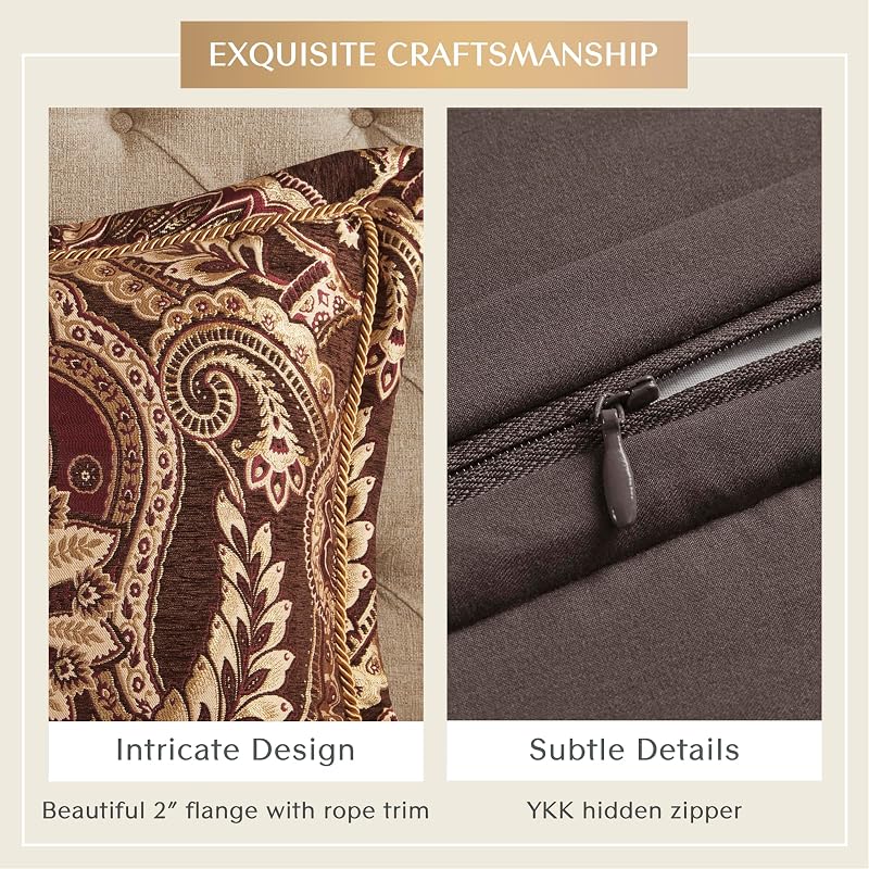 Croscill Classics Julius Chenille Jacquard King Comforter Set, Burgundy image 6