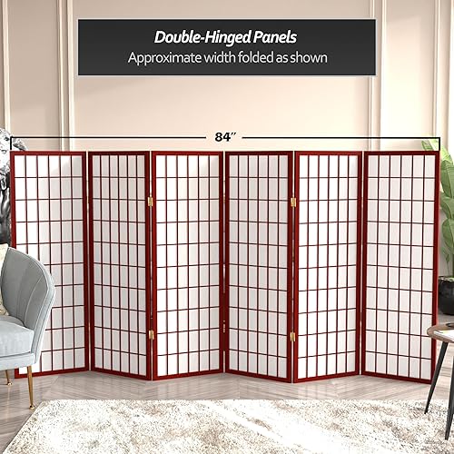 Miniatura 5 de Pantalla Shoji para ventana corta de 4 pies - Palisandro - 6 paneles