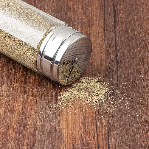 Miniatura 2 de Fox Run 5167 Tarro de especias de vidrio con tapa de acero inoxidable, 6 onzas, recipiente transparente para condimentos, pequeño (paquete de 2)