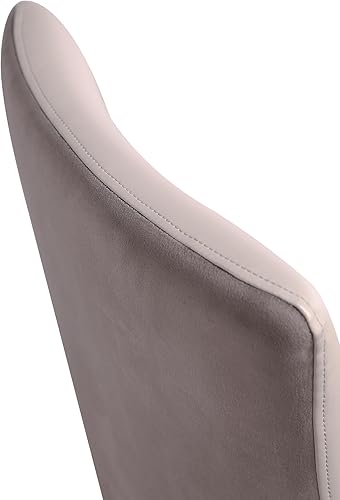 Miniatura 11 de Manhattan Comfort Shubert - Silla de comedor moderna de terciopelo y piel sintética, diseño de doble tapicería en marco de madera de haya maciza,