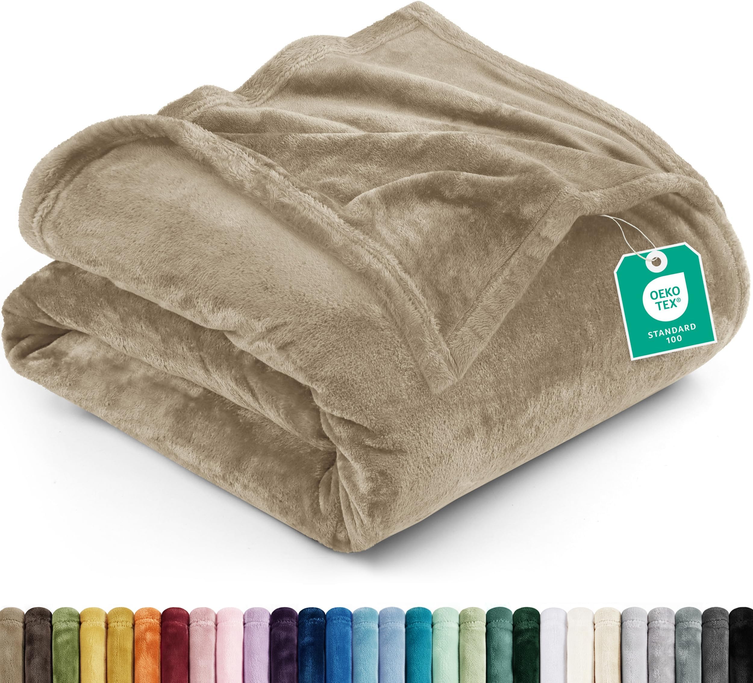 Utopia Bedding Ultra Soft Fleece Bed Blanket Twin Size Camel (90x66 Inches)